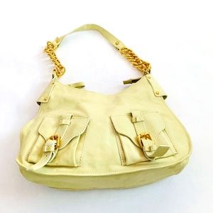 By Bios Leather Shoulder Bag in Vanilla